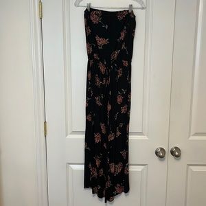 Floral strapless jumpsuit